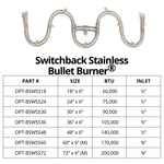 Load image into Gallery viewer, Switchback Stainless Steel Bullet Burner | Luxury Gas Fire Burner - Outdoor Fire & Patio