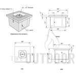 Load image into Gallery viewer, 36" Ramona Square Fire Pit Table - Outdoor Fire and Patio