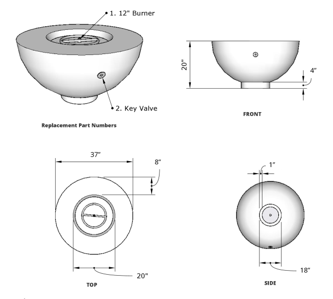 37" Sienna Fire Pit Table