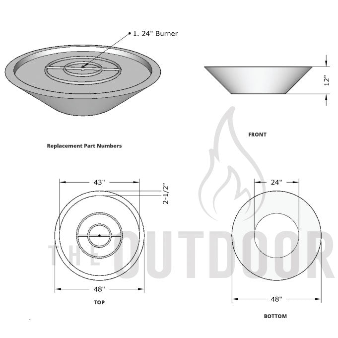Sedona Fire Pit Table Thin Rim