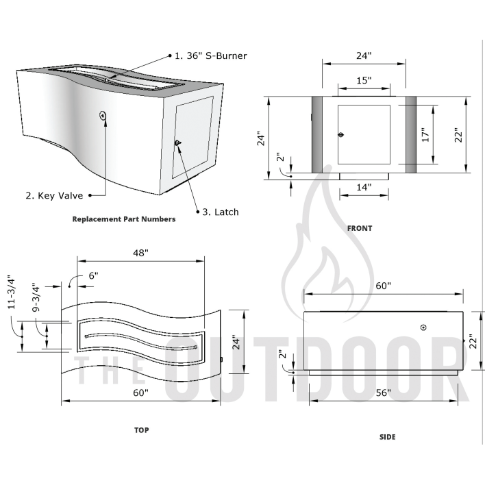 Big Sur Wood Grain Fire Pit Table