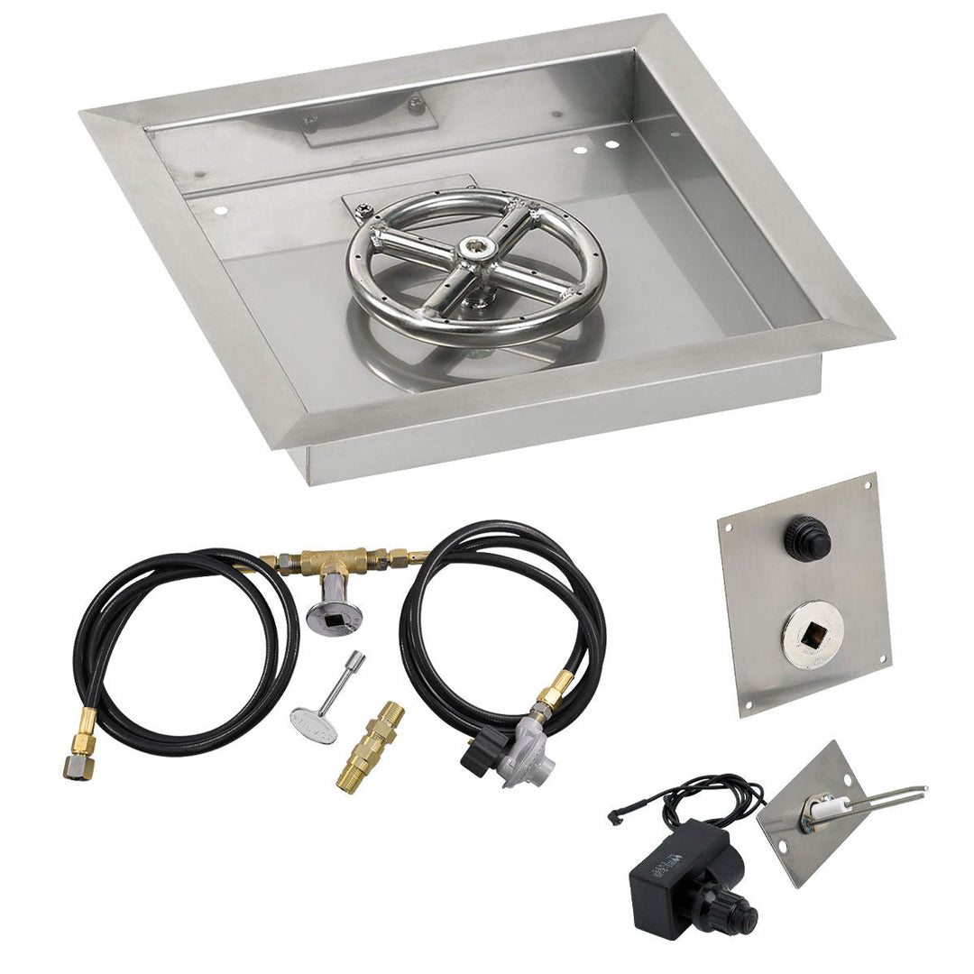 12" Drop in Burner Pan. Square. Spark Ignition - Outdoor Fire and Patio