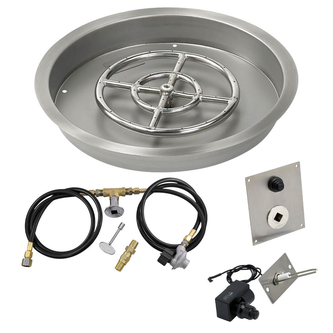 19" Drop in Burner Pan. Round. Spark Ignition - Outdoor Fire and Patio