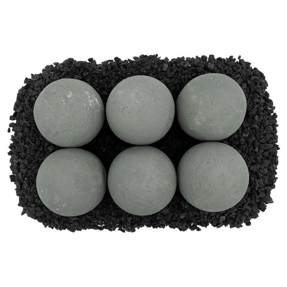 4" Cape Gray Lite Stone Fire Balls - Set of 6 - Outdoor Fire and Patio