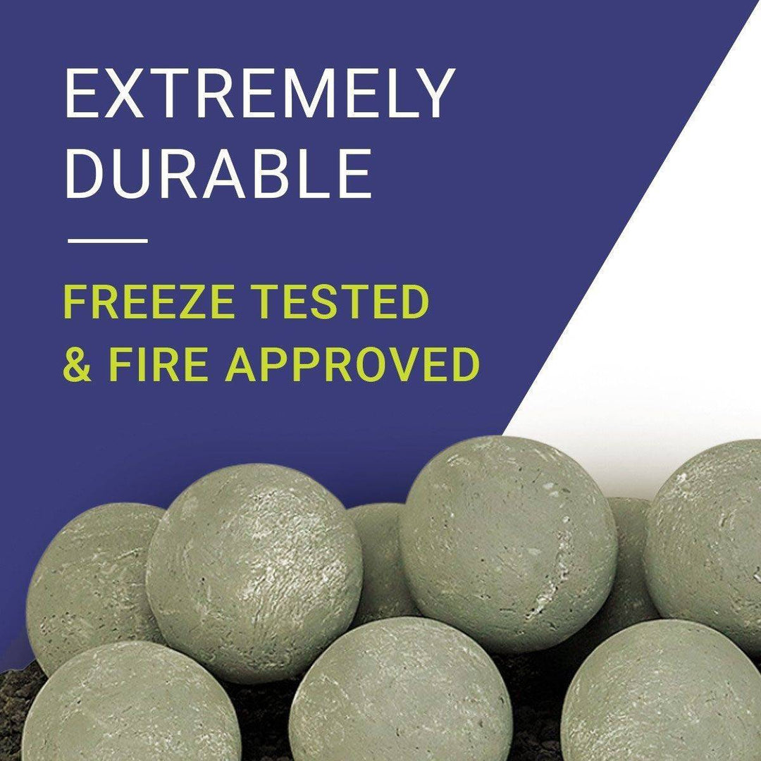 4" Cape Gray Lite Stone Fire Balls - Set of 6 - Outdoor Fire and Patio