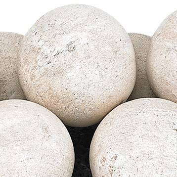 4" Cottage White Lite Stone Fire Balls - Set of 6 - Outdoor Fire and Patio