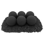 Load image into Gallery viewer, 4" Matte Black Lite Stone Fire Balls - Set of 6 - Outdoor Fire and Patio