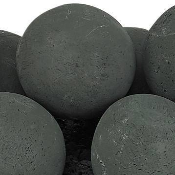 4" Matte Black Lite Stone Fire Balls - Set of 6 - Outdoor Fire and Patio