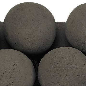 4" Thunder Gray Lite Stone Fire Balls - Set of 6 - Outdoor Fire and Patio