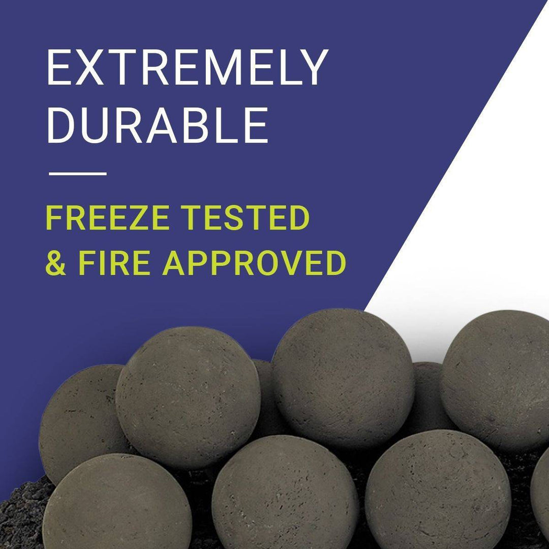 4" Thunder Gray Lite Stone Fire Balls - Set of 6 - Outdoor Fire and Patio