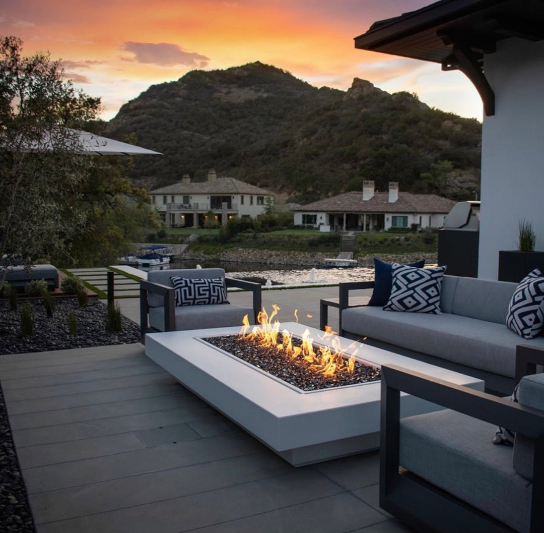 84" x 48" Midway Concrete Fire Table - Outdoor Fire and Patio