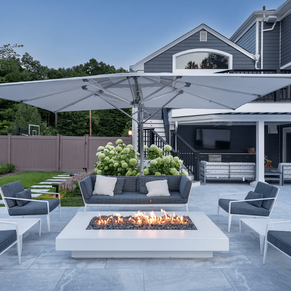 84" x 48" Midway Concrete Fire Table - Outdoor Fire and Patio