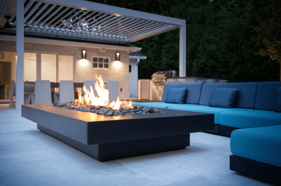 84" x 48" Midway Concrete Fire Table - Outdoor Fire and Patio