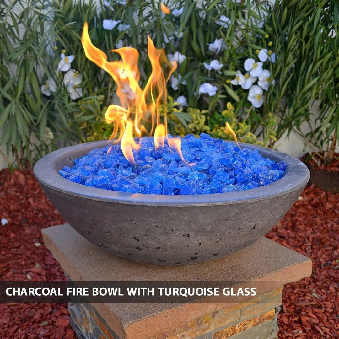 Classic Concrete Pool Fire Bowl W/ Scupper