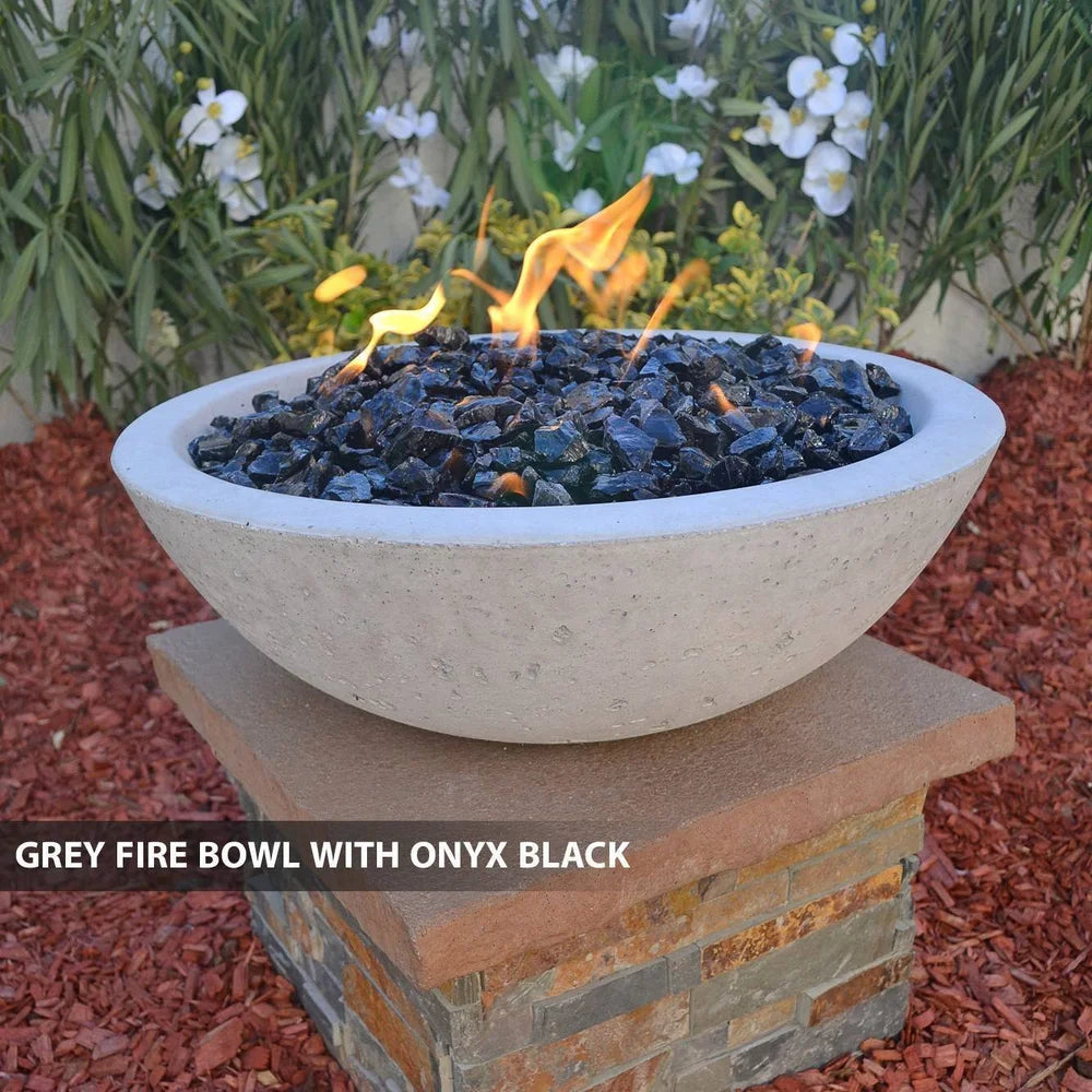Classic Concrete Pool Fire Bowl W/ Scupper