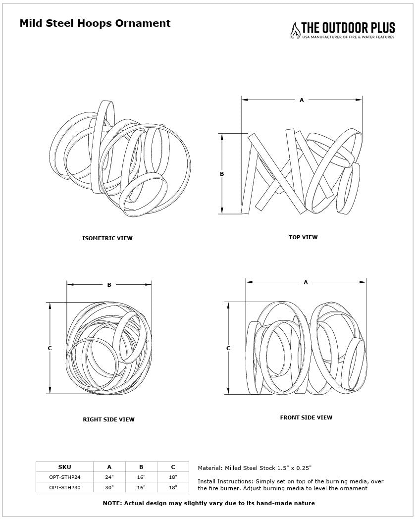 Mild Steel Hoops - Sets Over Existing Burner
