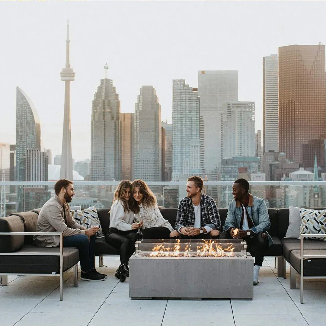DEKKO Avera rectangular concrete fire pit table