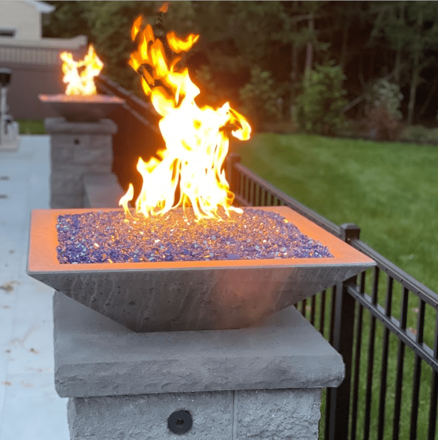 Classic Concrete Fire Bowl Square - Outdoor Fire and Patio