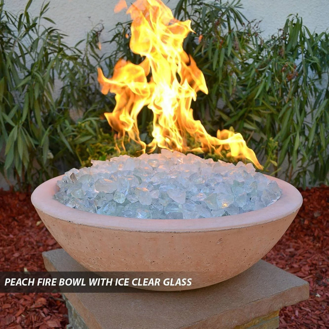 Classic Concrete Pool Fire Bowl W/ Scupper - Outdoor Fire and Patio
