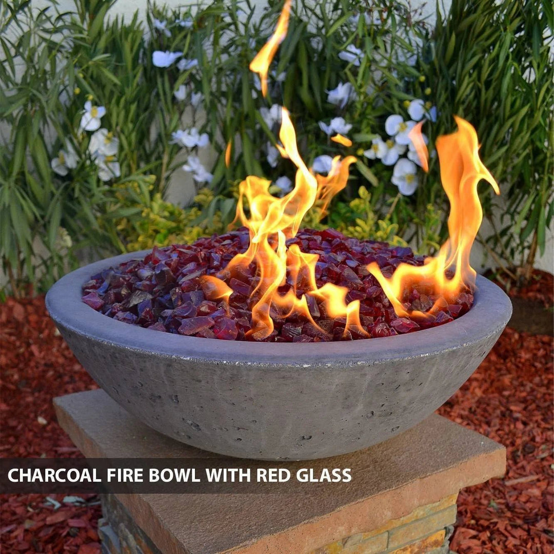 Classic Concrete Pool Fire Bowl W/ Scupper - Outdoor Fire and Patio