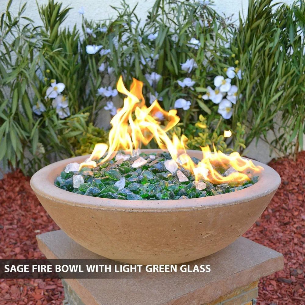 Classic Concrete Pool Fire Bowl W/ Scupper - Outdoor Fire and Patio