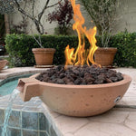 Load image into Gallery viewer, Classic Concrete Pool Fire Bowl W/ Scupper - Outdoor Fire and Patio