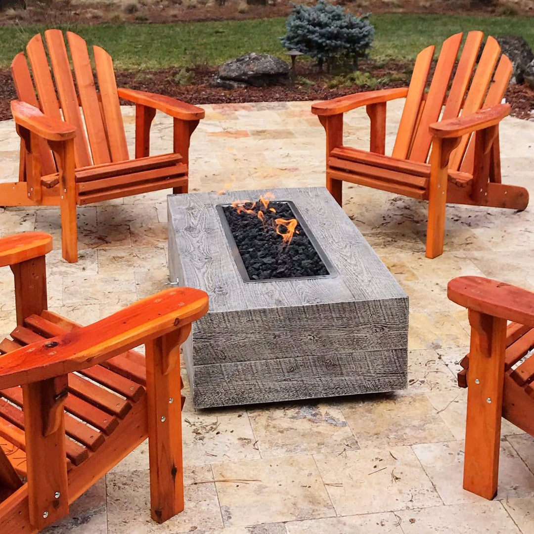 Coronado Wood Grain Fire Pit Table - Outdoor Fire and Patio