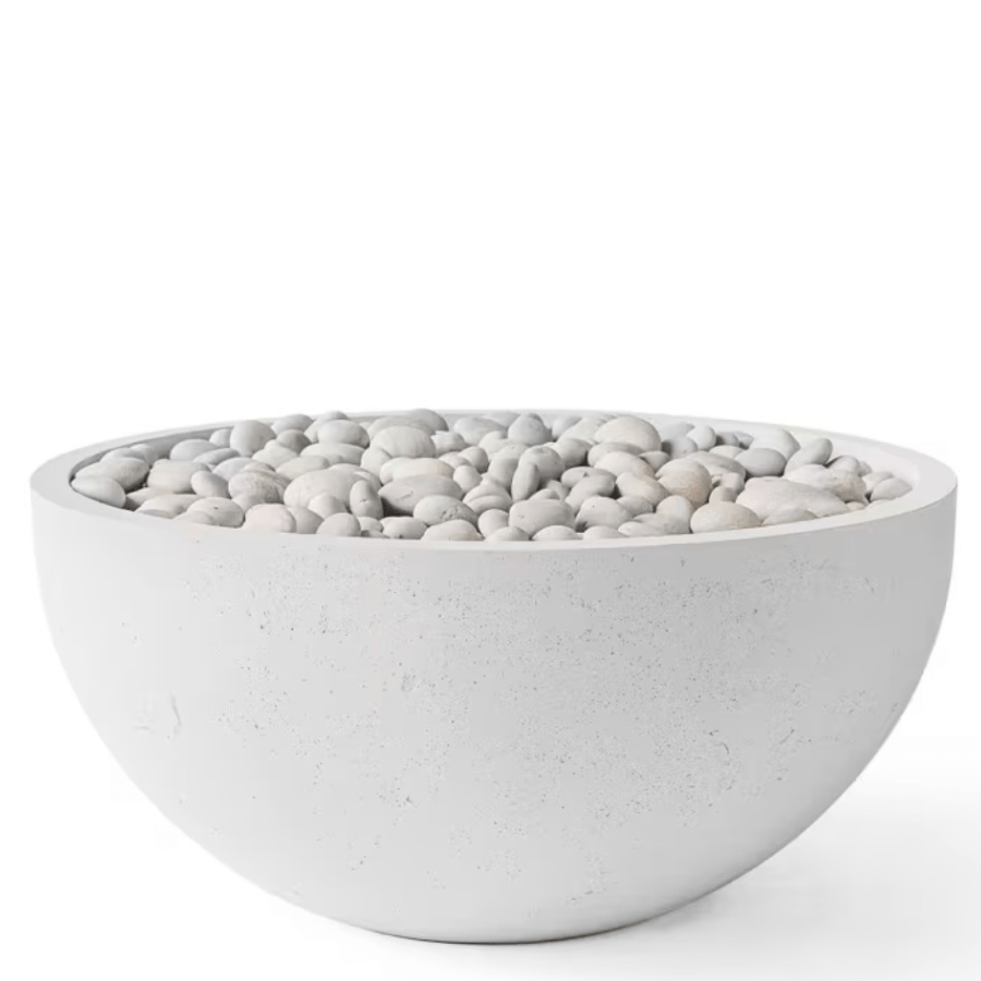 DEKKO Serenade 32" Concrete Gas Fire Bowl - Outdoor Fire and Patio