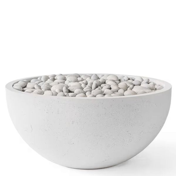 DEKKO Serenade 32" Concrete Gas Fire Bowl - Outdoor Fire and Patio