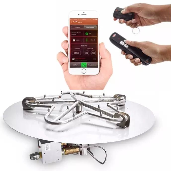 DEKKO Serenade 32" Concrete Gas Fire Bowl - Outdoor Fire and Patio