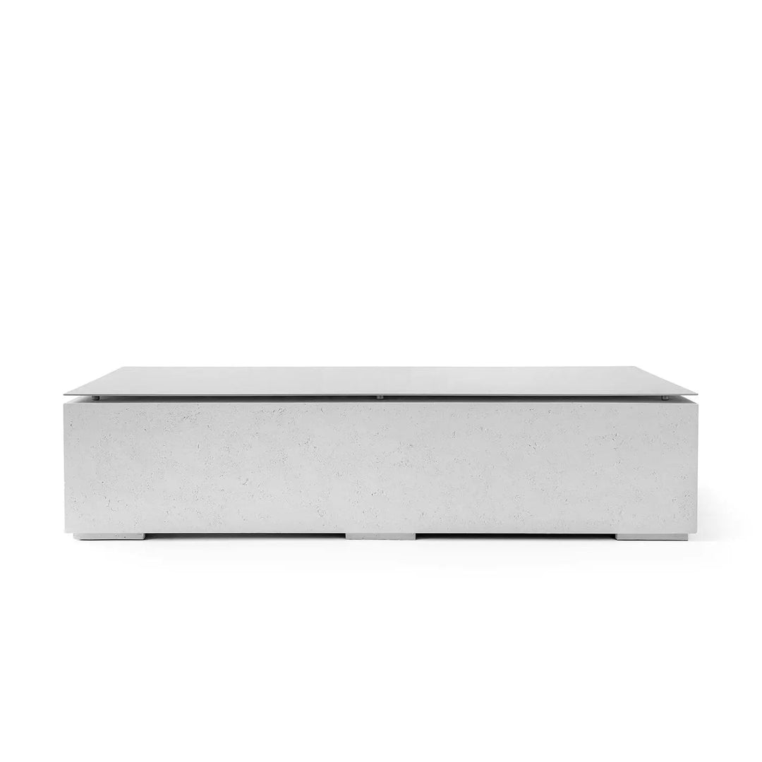 DEKKO Sonoma Rectangular Concrete Fire Pit Table - Outdoor Fire and Patio