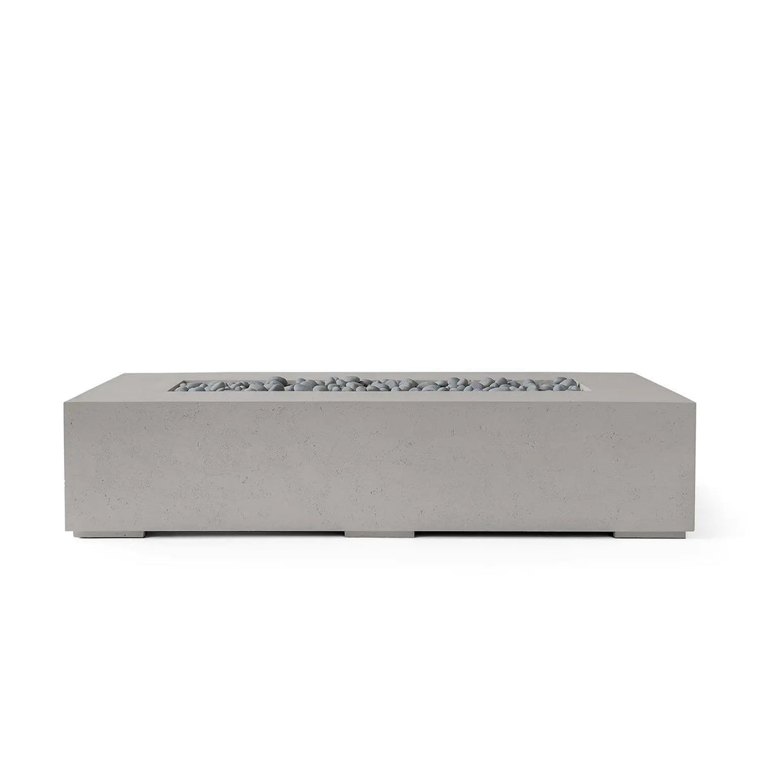 DEKKO Sonoma Rectangular Concrete Fire Pit Table - Outdoor Fire and Patio