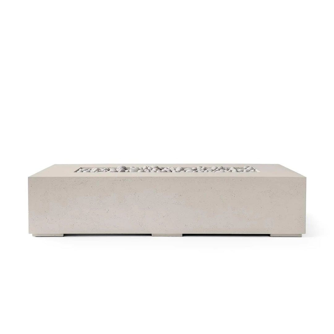 DEKKO Sonoma Rectangular Concrete Fire Pit Table - Outdoor Fire and Patio