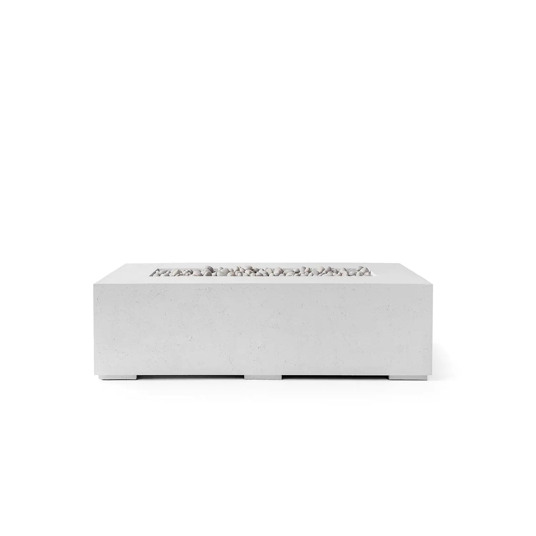DEKKO Sonoma Rectangular Concrete Fire Pit Table - Outdoor Fire and Patio