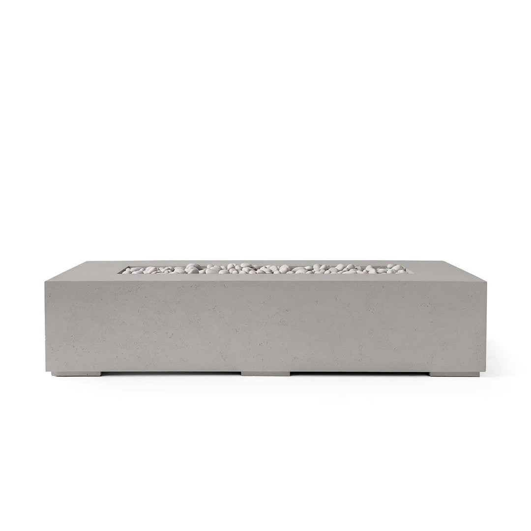 DEKKO Sonoma Rectangular Concrete Fire Pit Table - Outdoor Fire and Patio