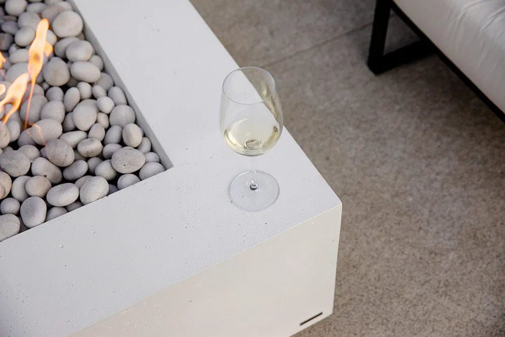 DEKKO Sonoma Rectangular Concrete Fire Pit Table - Outdoor Fire and Patio