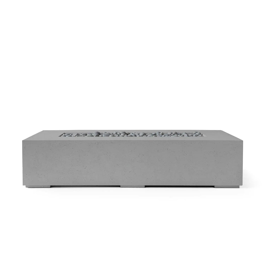 DEKKO Sonoma Rectangular Concrete Fire Pit Table - Outdoor Fire and Patio