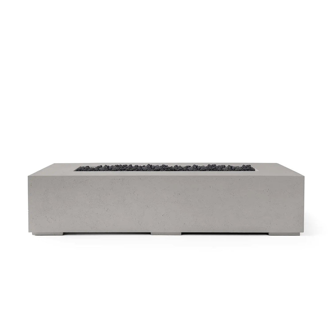 DEKKO Sonoma Rectangular Concrete Fire Pit Table - Outdoor Fire and Patio