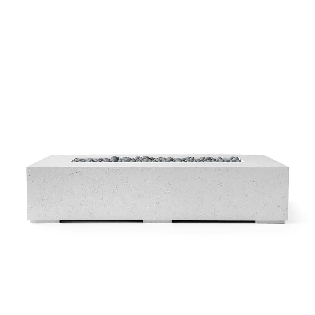 DEKKO Sonoma Rectangular Concrete Fire Pit Table - Outdoor Fire and Patio