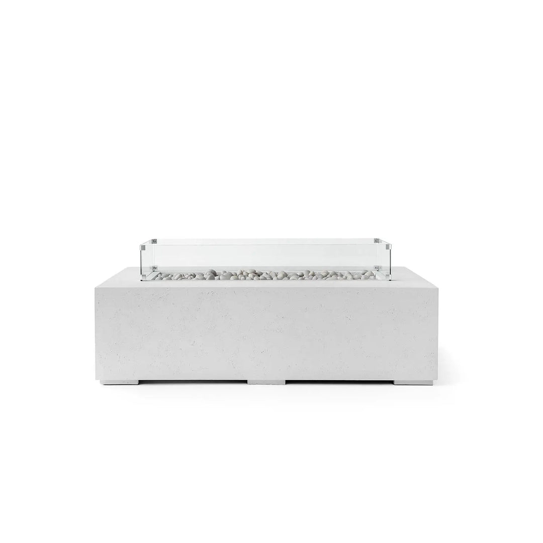 DEKKO Sonoma Rectangular Concrete Fire Pit Table - Outdoor Fire and Patio