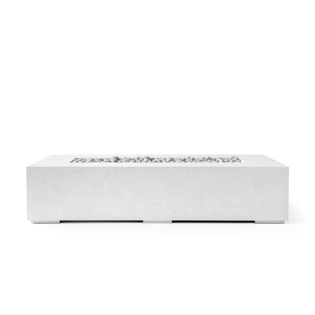 DEKKO Sonoma Rectangular Concrete Fire Pit Table - Outdoor Fire and Patio