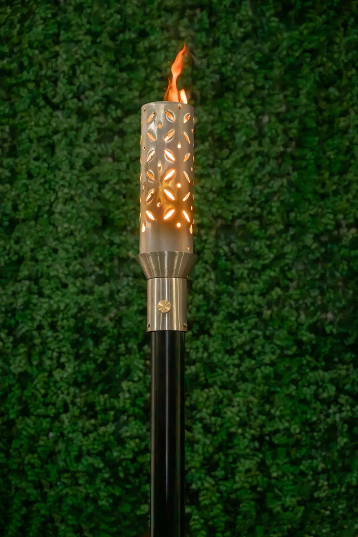 Diamond Plate Gas Tiki Torch - Outdoor Fire and Patio