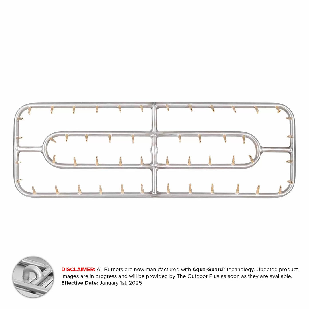 Double Rectangle Stainless Steel Bullet Burner - Outdoor Fire & Patio