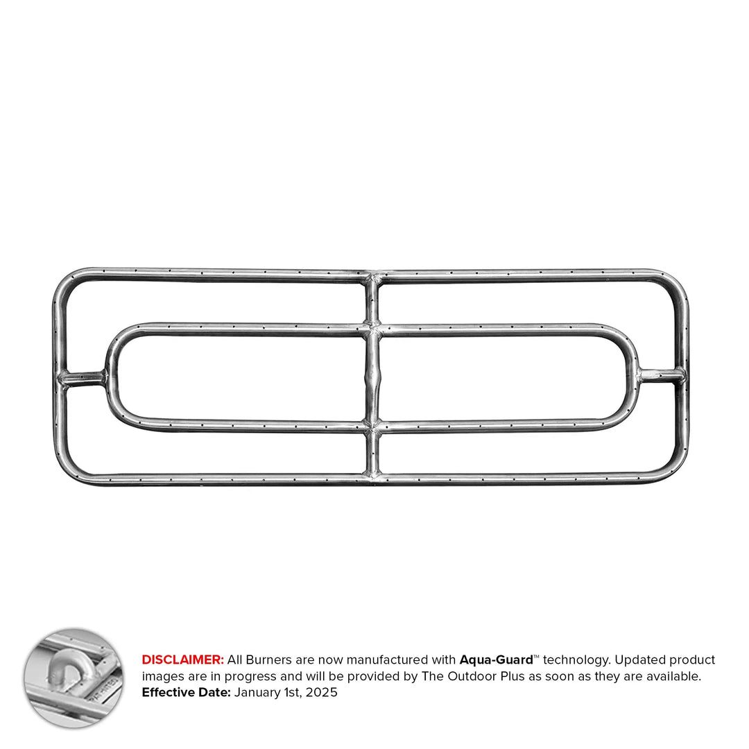 Double Rectangular Gas Fire Pit Burner - Outdoor Fire & Patio