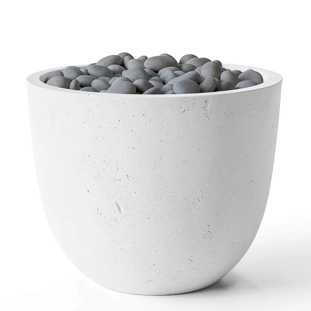 Element Round Concrete Gas Fire Bowl - Outdoor Fire & Patio