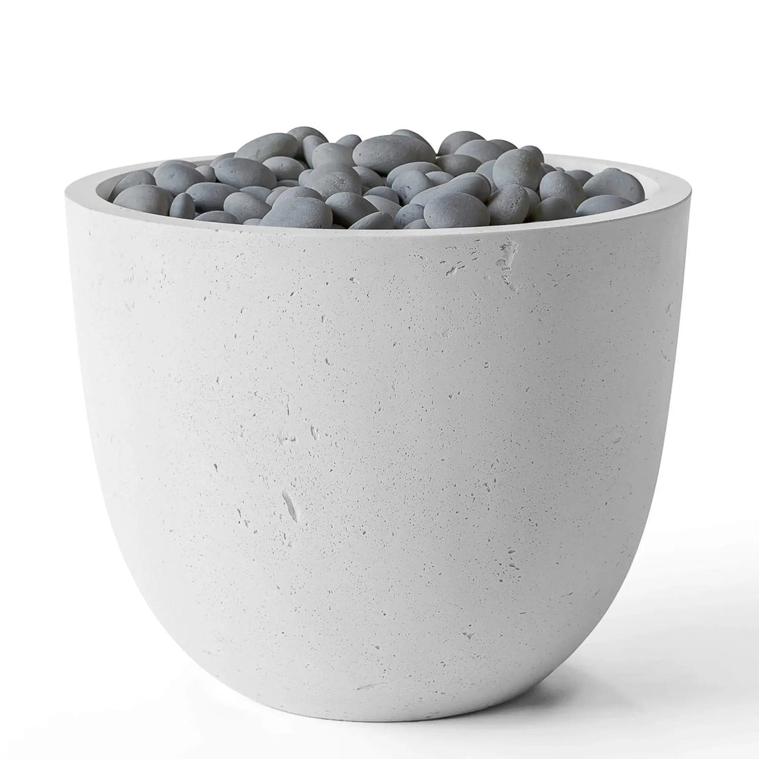 Element Round Concrete Gas Fire Bowl - Outdoor Fire & Patio