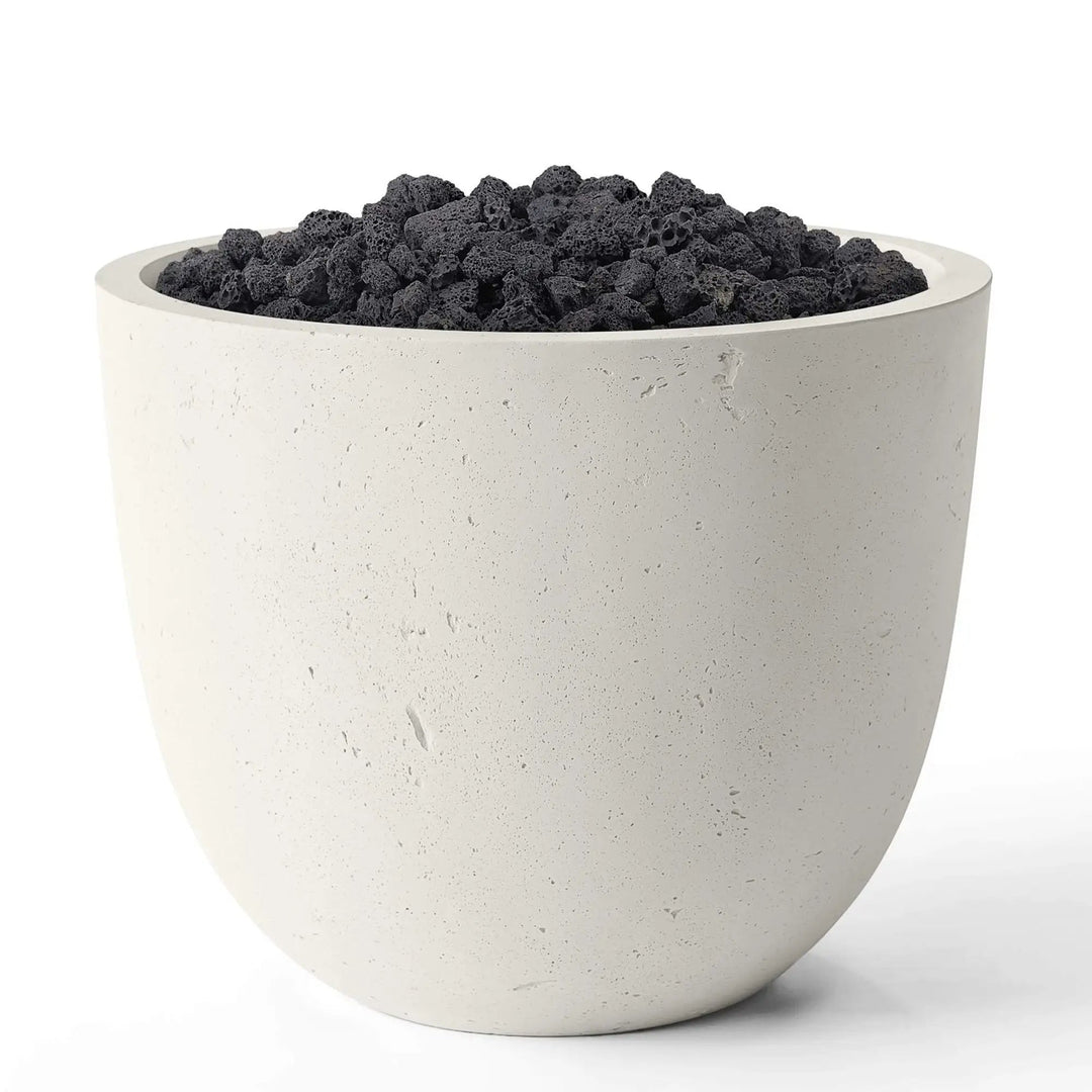 Element Round Concrete Gas Fire Bowl - Outdoor Fire & Patio