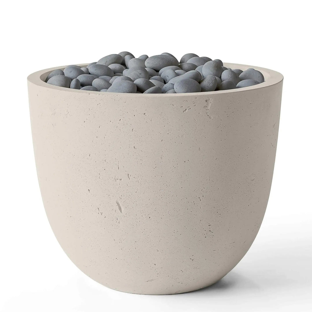 Element Round Concrete Gas Fire Bowl - Outdoor Fire & Patio