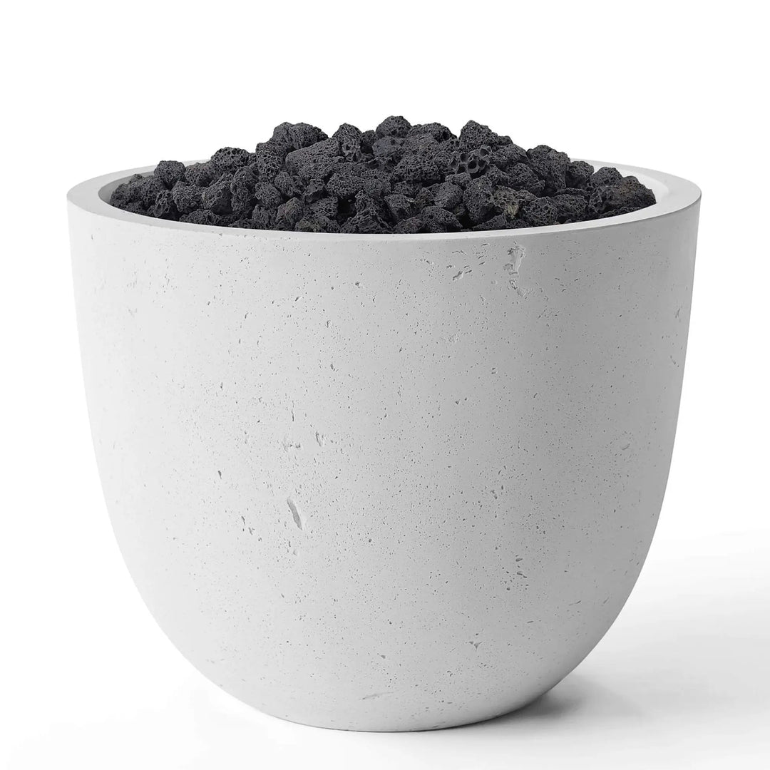 Element Round Concrete Gas Fire Bowl - Outdoor Fire & Patio