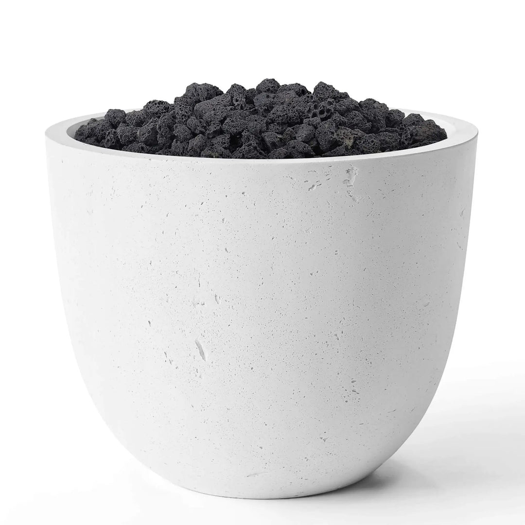Element Round Concrete Gas Fire Bowl - Outdoor Fire & Patio